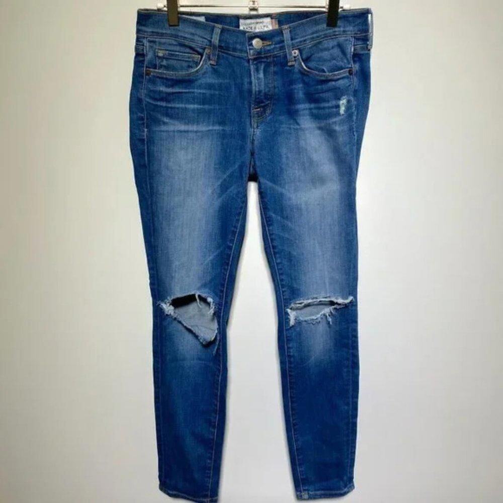 Lucky Brand Womens Charlie Ankle Skinny White Oak Cone Denim Jeans Size W 4